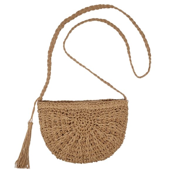 Straw Crossbody Purse Straw Clutch Bag Summer Beach Shoulder Handbag :O - Picture 1 of 7